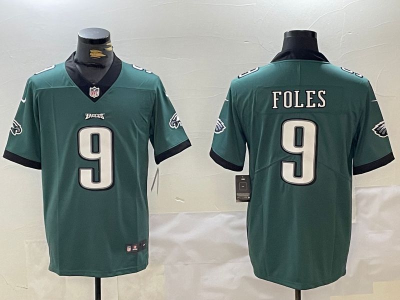 Men Philadelphia Eagles 9 Foles Green 2024 Nike Vapor Limited NFL Jersey